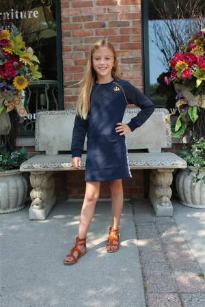 3POMMES GIRLS NAVY METEOR DRESS