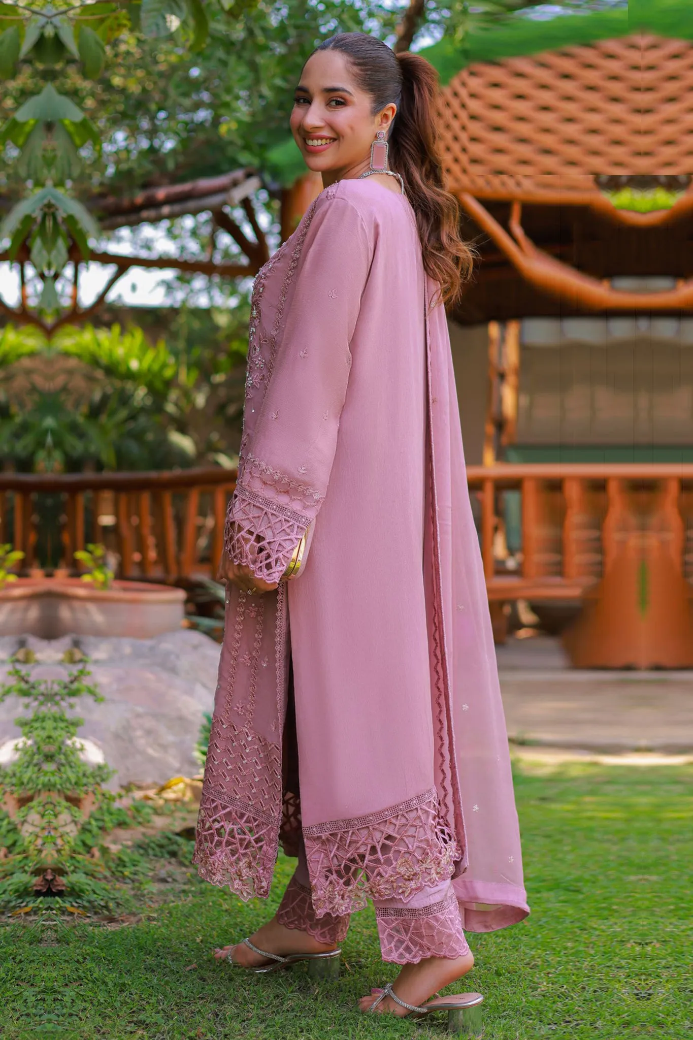 Aks By Guzel Stitched 3 Piece Festive Formals Chiffon Collection'2024-03-Heer