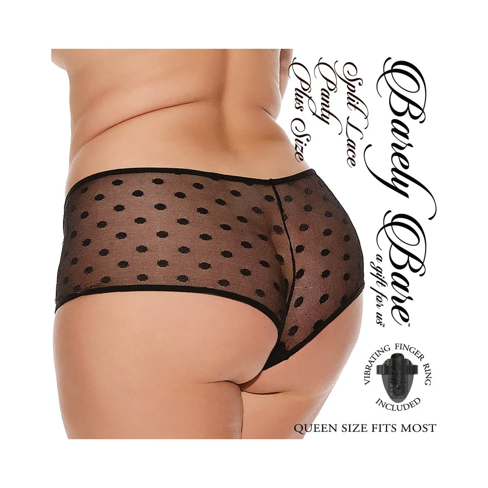 Barely B Split Lace Panty Plus Black