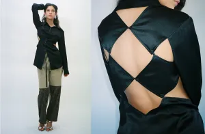 Black Squares Silk Shirt