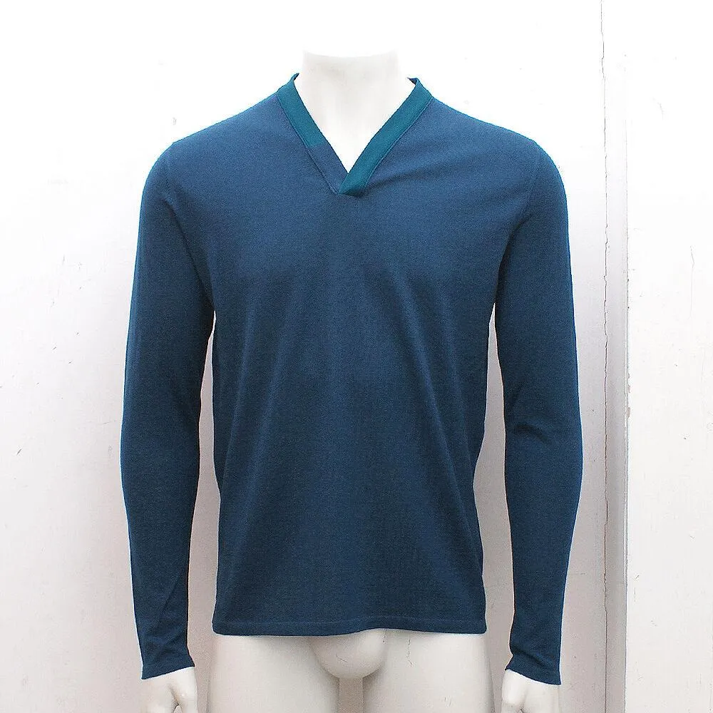 Blue V-Neck Sweater Knitwear