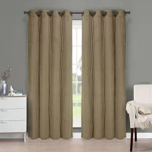 Brielle Home Velvet Grommet Top Window Curtain Panel