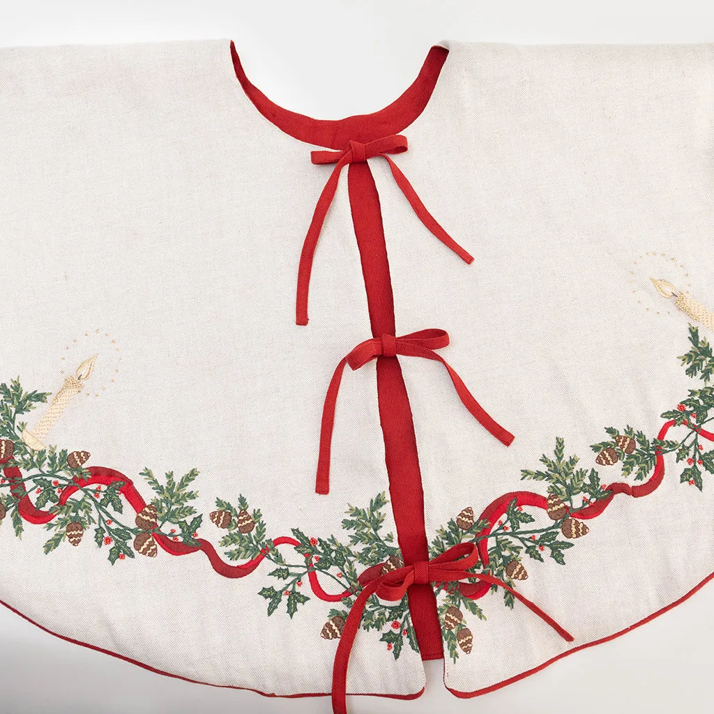 Candle Garland Tree Skirt - Natural