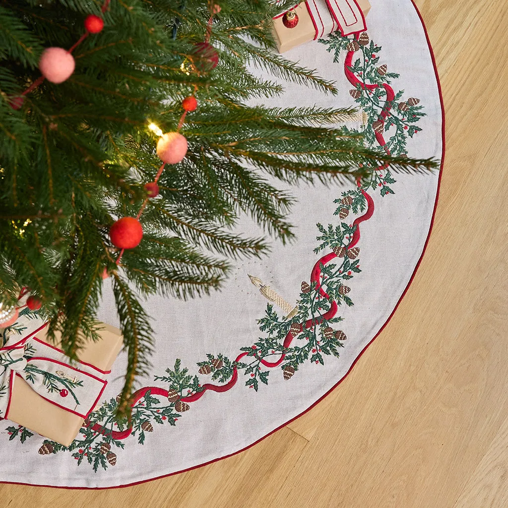 Candle Garland Tree Skirt - Natural