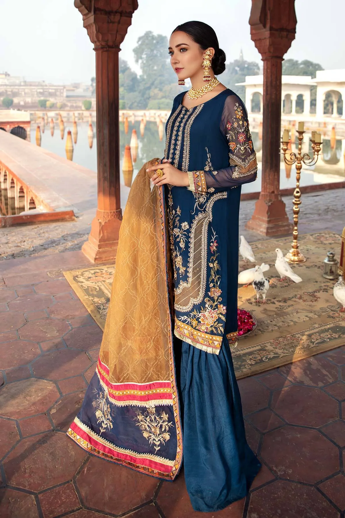 Charizma Dastan-e-Jashan Premium Embroidered Chiffon Collection – Khas Mahal DJ-08