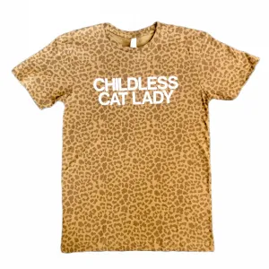 Childless Cat Lady T-shirt - Leopard