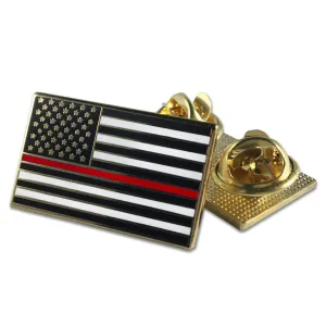 Classic Thin Red Line American Flag Pin · Double Clutch Backing