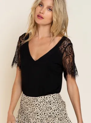 Date Night Black Lace Tee