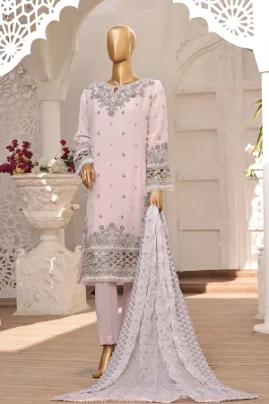 Fasaane By HZ Stitched 3 Piece Formals Chiffon Vol-03 Collection'2024-HZK-166-Pink