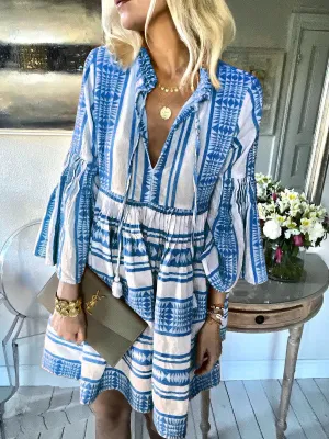 Fashionable Bohemian Print Midi Dress