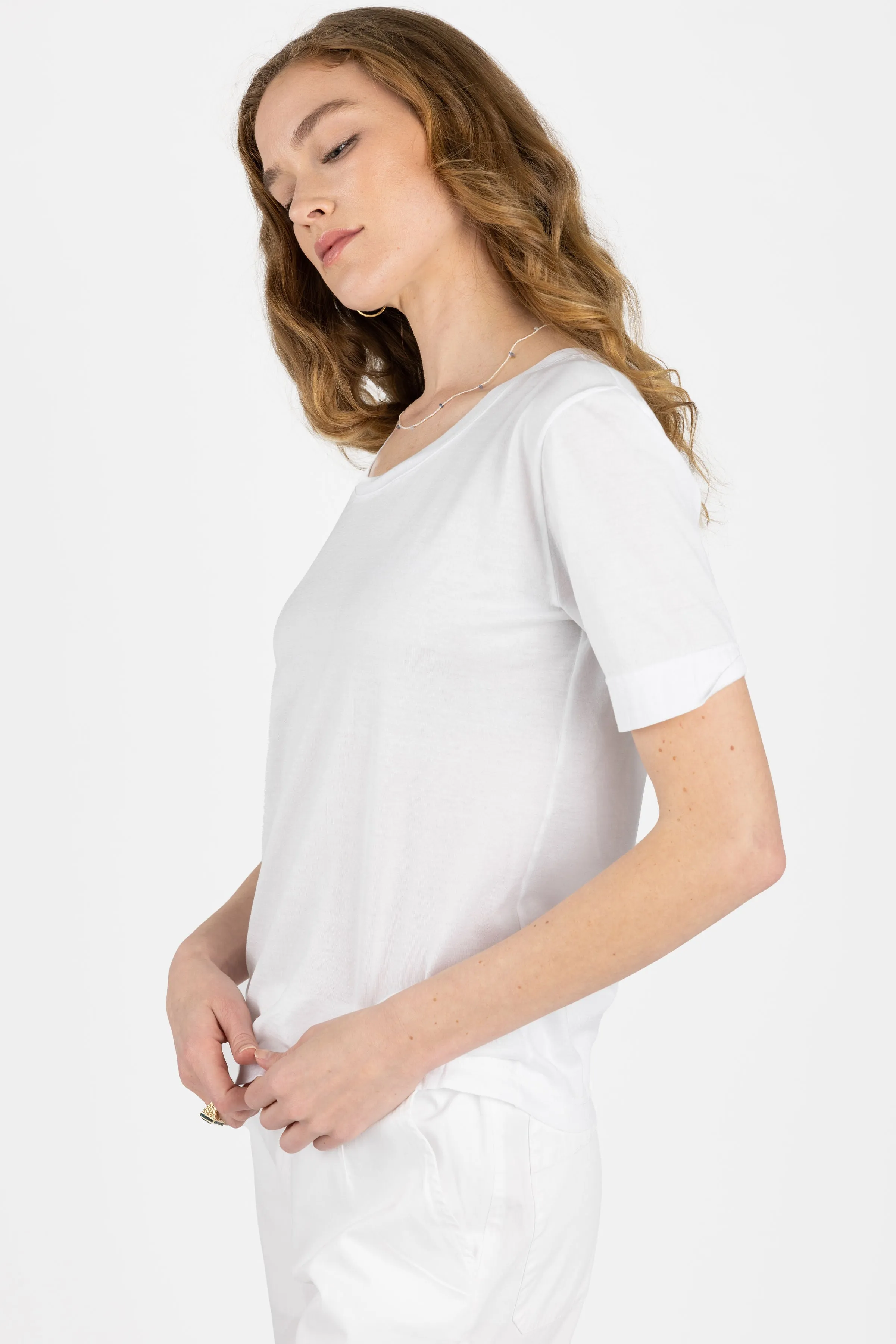 Fine Cotton T-Shirt in White