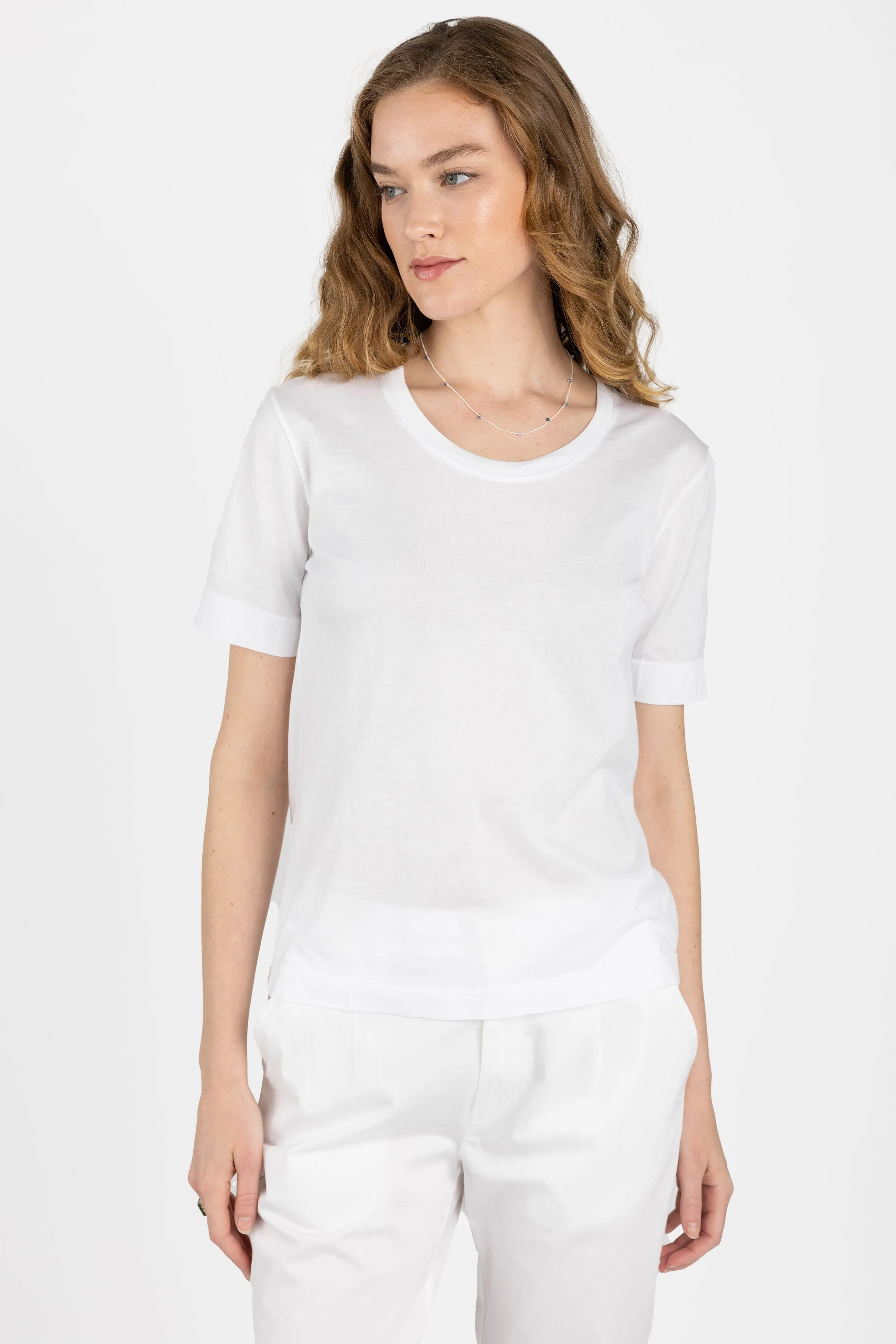 Fine Cotton T-Shirt in White