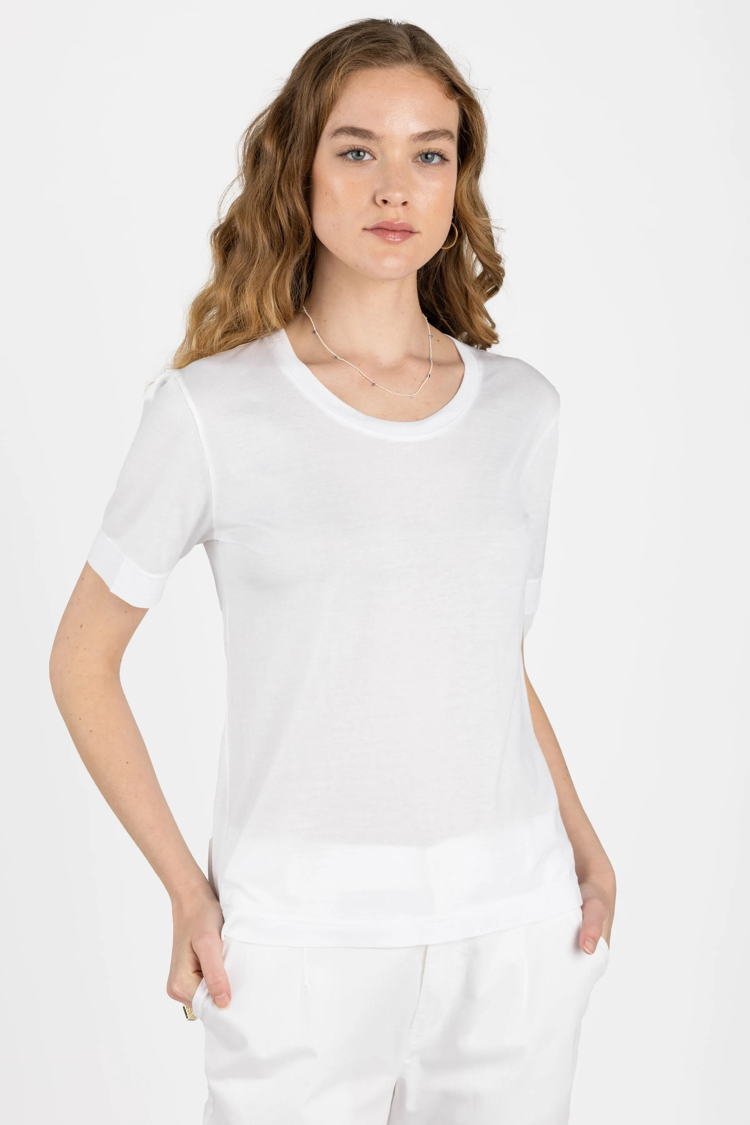 Fine Cotton T-Shirt in White