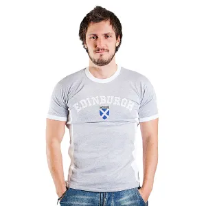 Gents Edinburgh No 9 T-Shirt Grey Marl/White