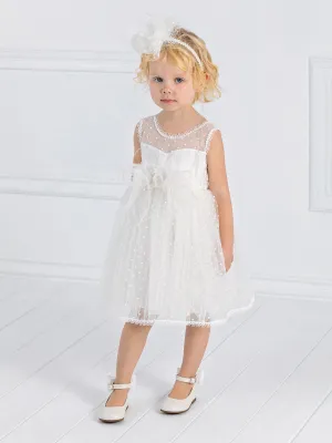 Girl's baptism dress with feathers - NAZAR