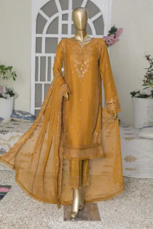 Hz Chiffon Pret Embroidered Formal Vol-02 Collection'2023-D-132 Golden