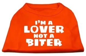 I'm a Lover not a Biter Screen Printed Dog Shirt Orange XL (16)