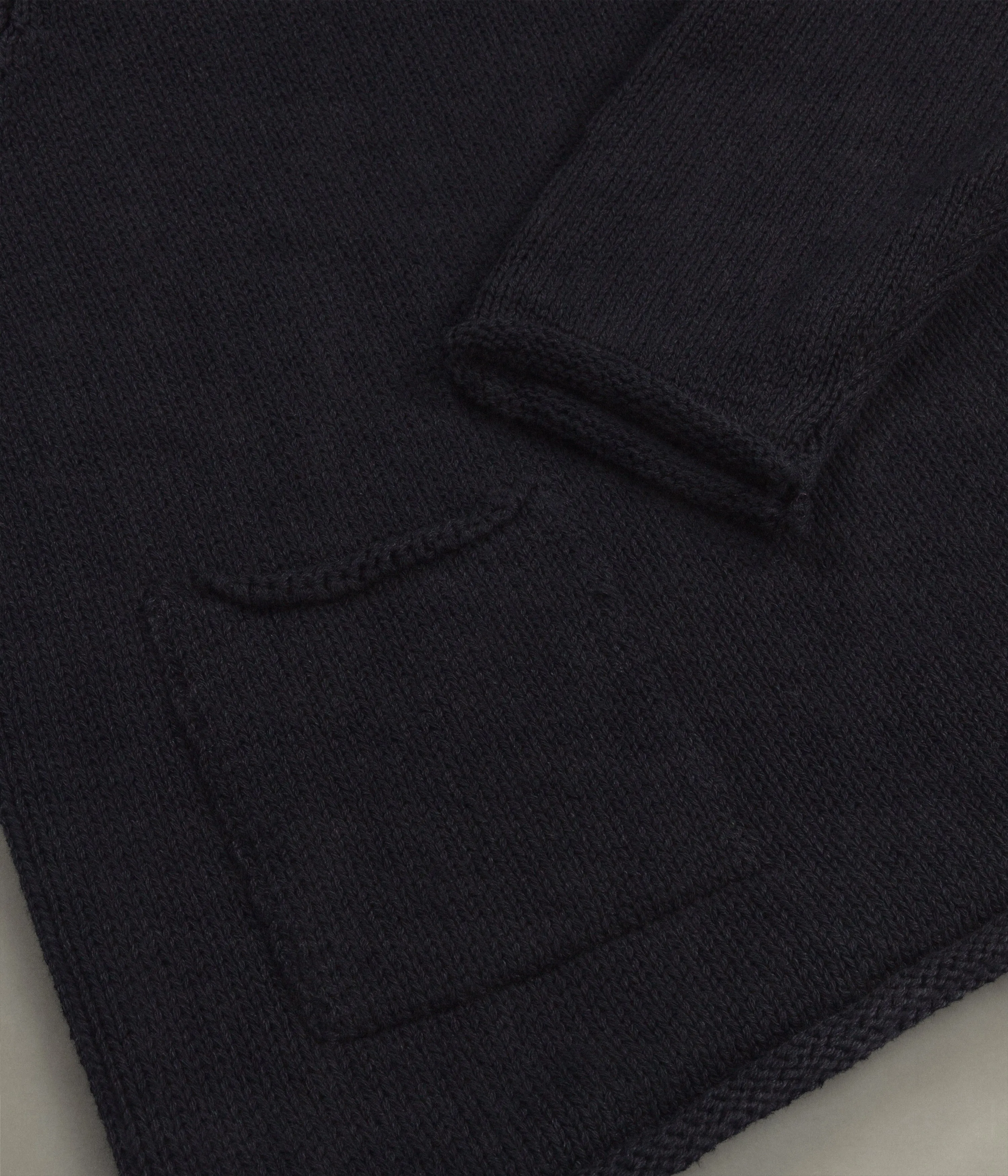 Indigo Cotton Fisherman Sweater, Black