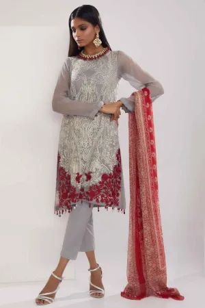 Khaadi Luxury Collection 2018 – P18204 Grey