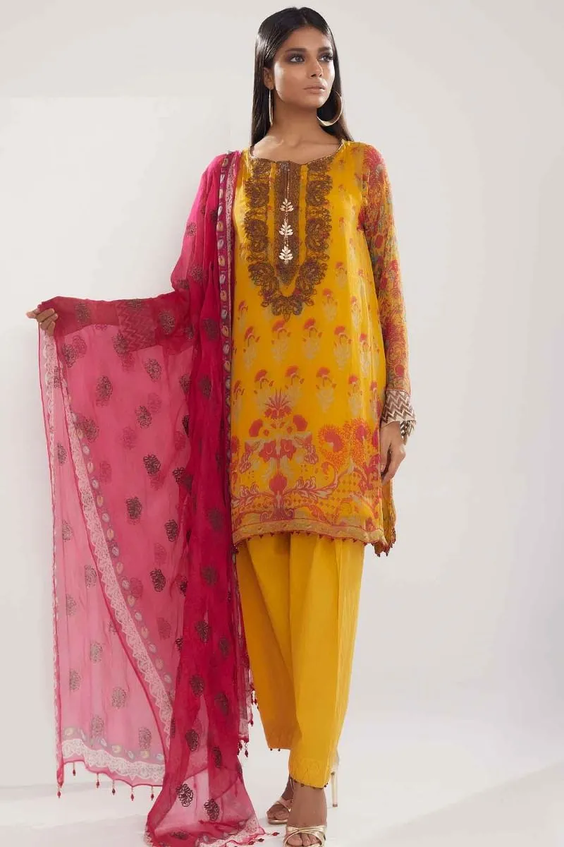 Khaadi Luxury Collection 2018 – Q18202 Yellow