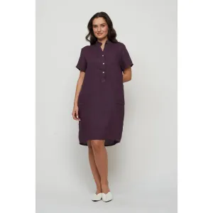 LINEN DRESS W/ COTTON SIDES