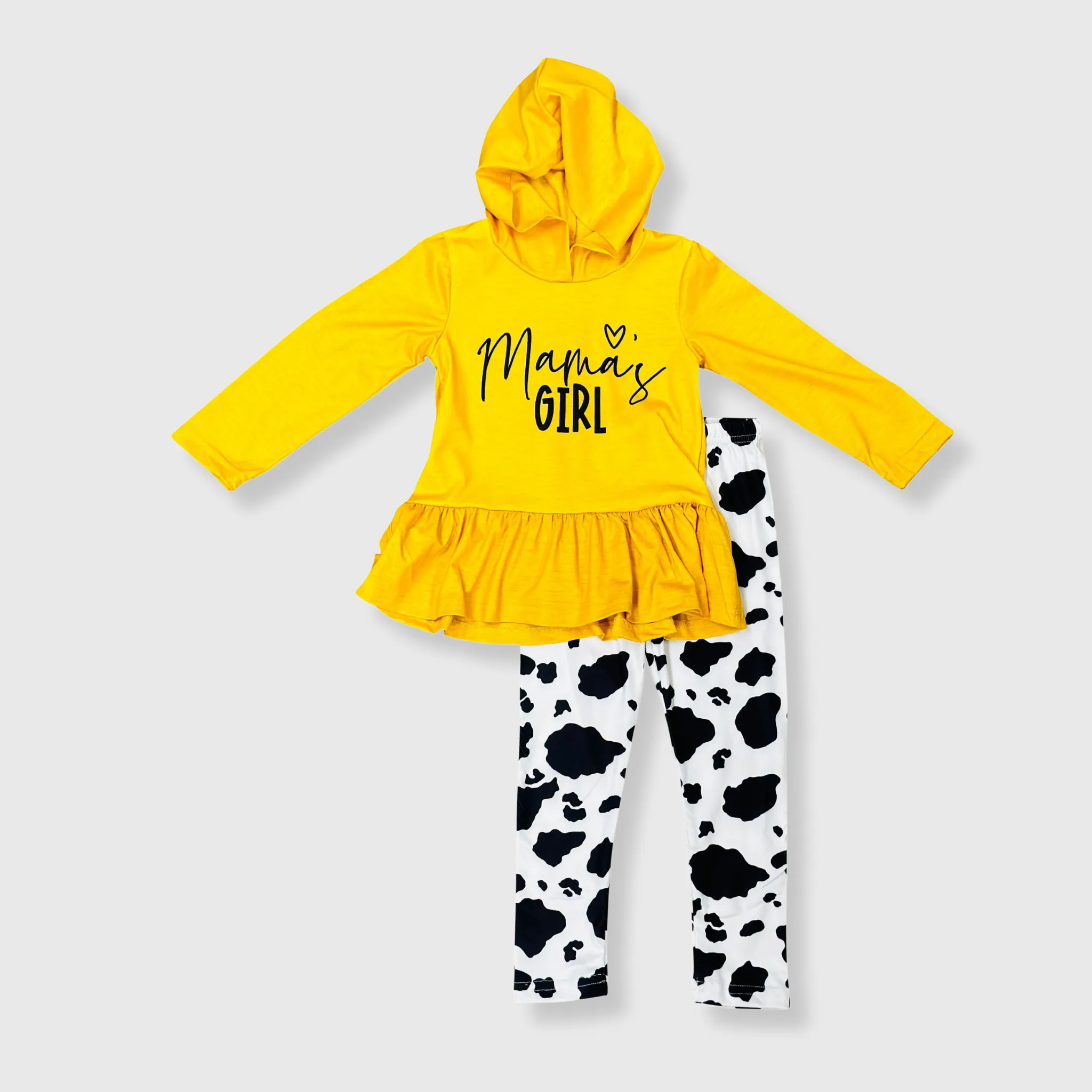 Mama's Girl Yellow Cow Outfit