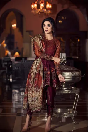 Maria.B Mbroidered Collection 2016 – Maroon BD-704