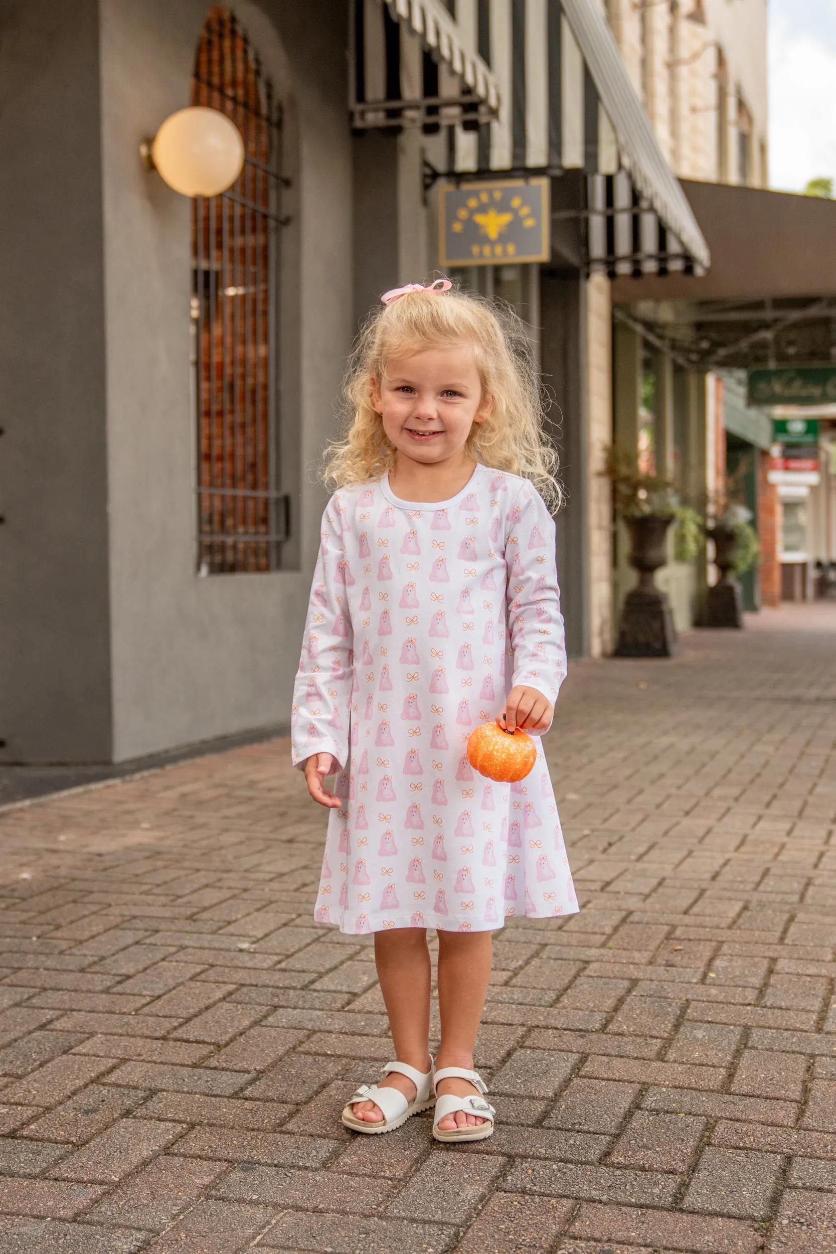 Mary Chase Ghostly Pink LS Dress