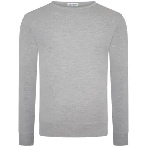 Merino Wool Crew Neck Sweater - Light Grey