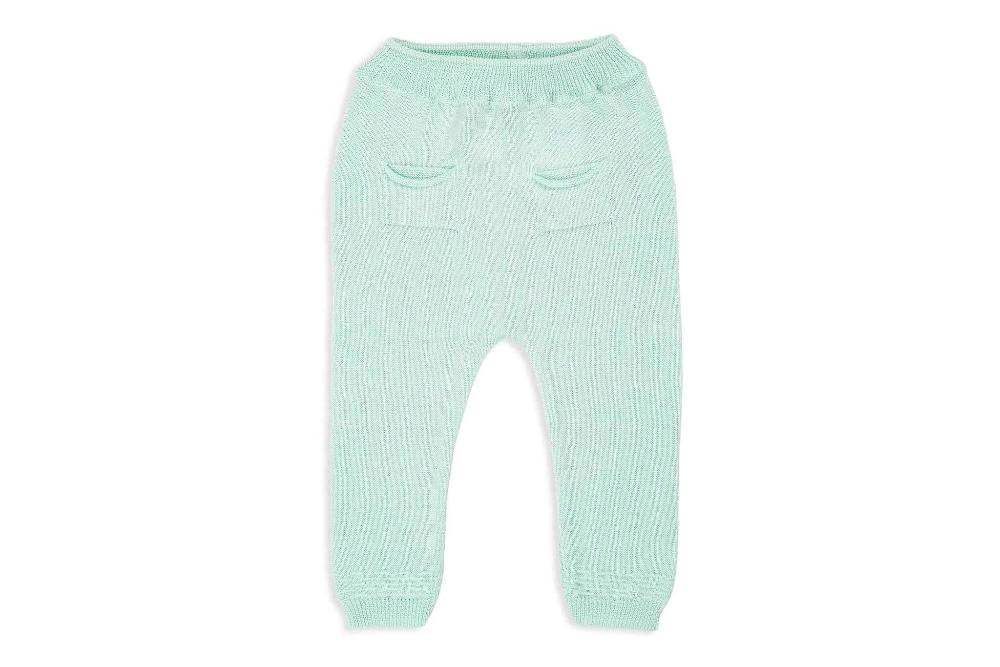 Mint Knit Pants with Pockets