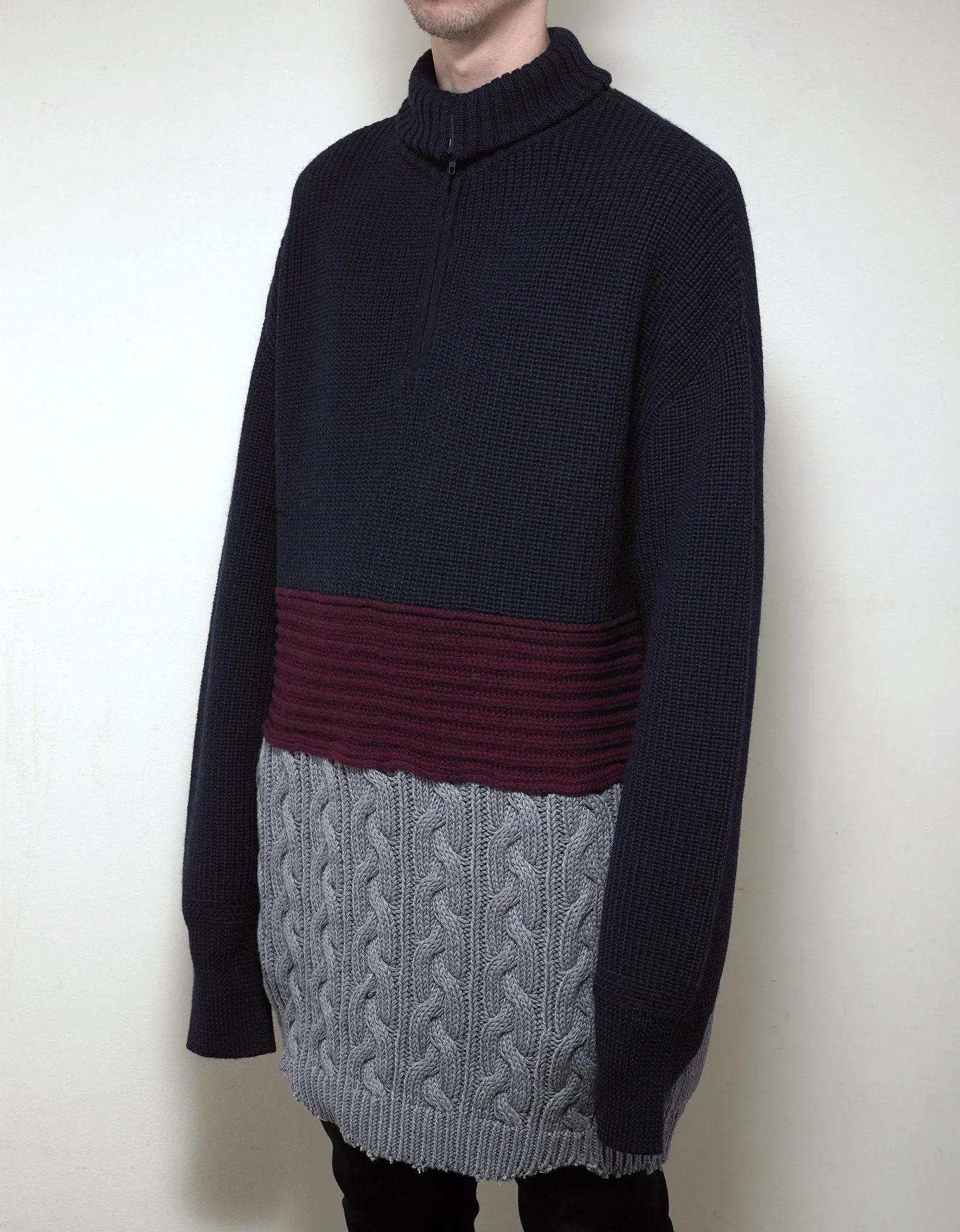 Multi-Panelled Long Knitwear