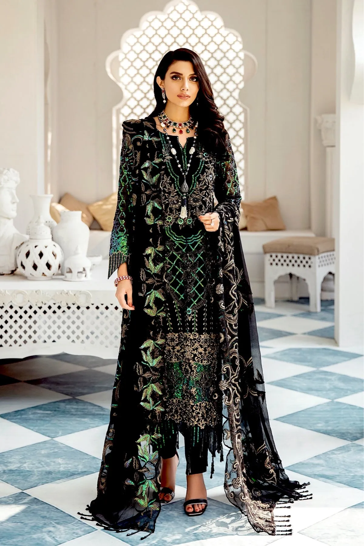 Nureh Mor Bagh Luxury Chiffon Formal Wear Collection – NL-13