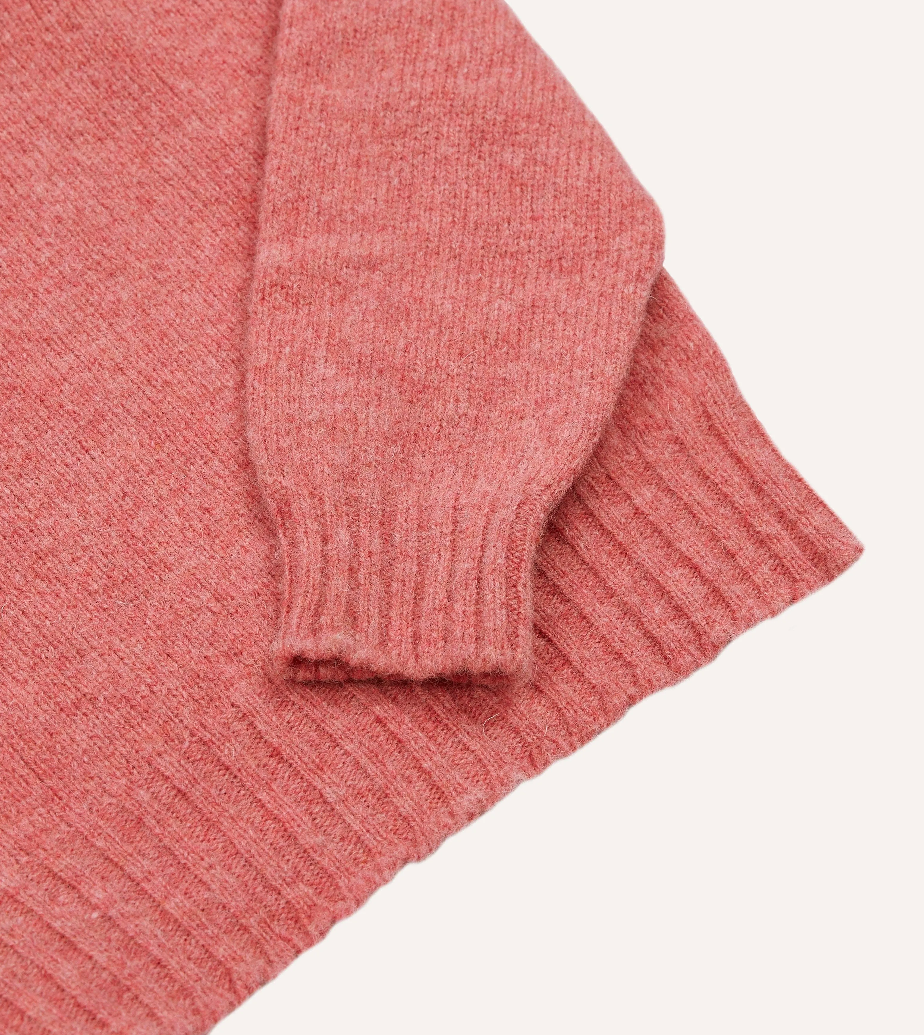 Pink Brushed Shetland Mock Neck Jumper