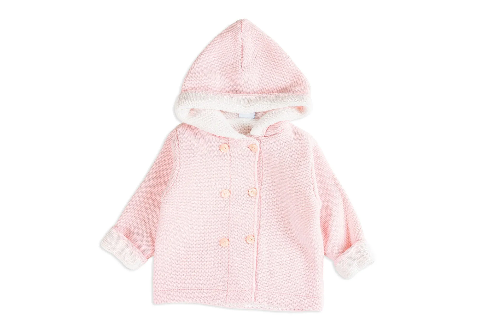 Pink Two-Piece Hooded Knit Set