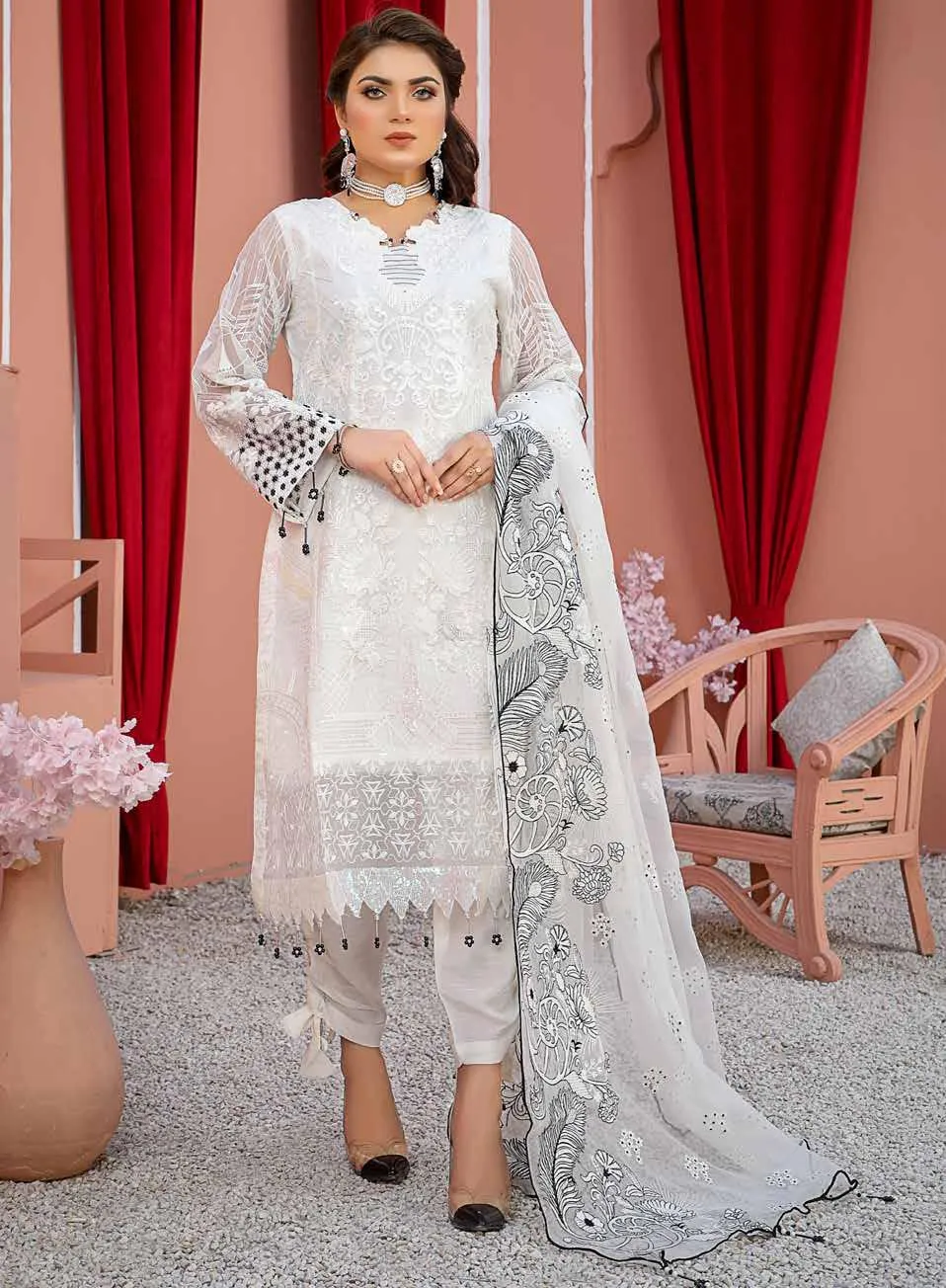 Poshak Sadabahar Embroidered Chiffon Collection – DN-01