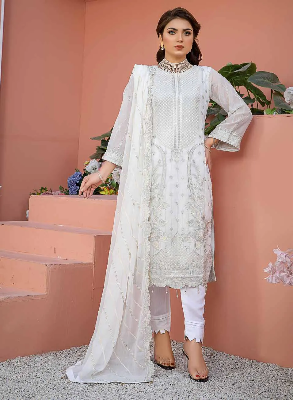 Poshak Sadabahar Embroidered Chiffon Collection – DN-03