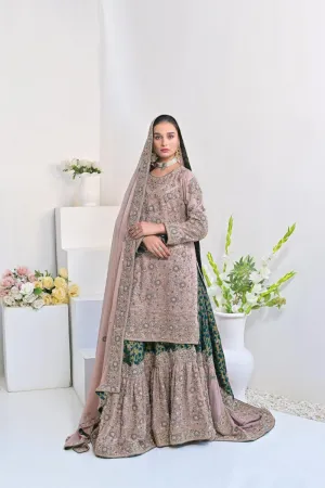 Rubys Couture - Zimal - Sharara - Chiffon & Jamawar - 3 Piece