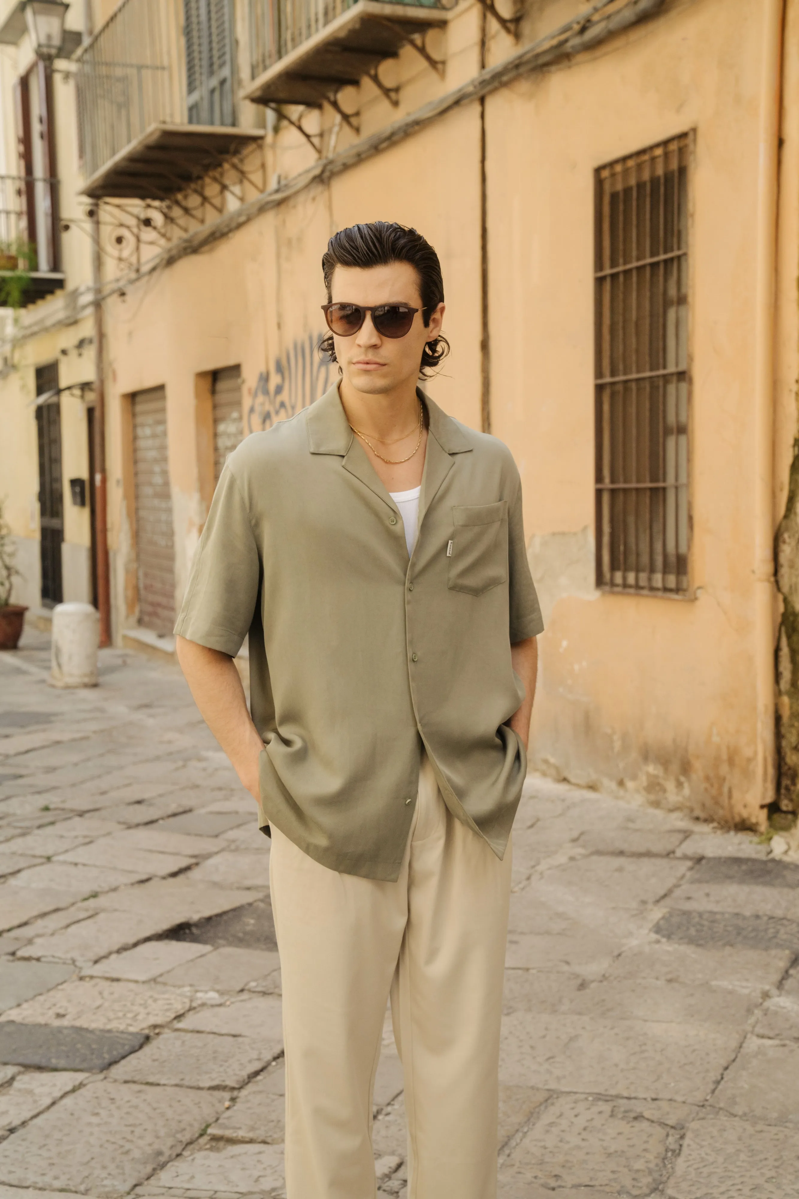 SAGE TENCEL CUBAN SS SHIRT