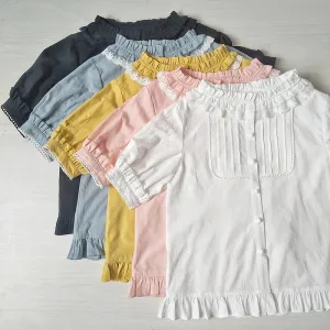 Sweet Ruffled Cotton Shirt Lolita Blouse Top