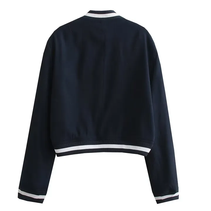 TEEK - Womens Navy Blue Bomber Jacket