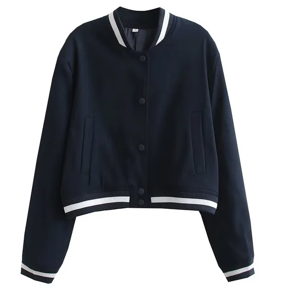 TEEK - Womens Navy Blue Bomber Jacket