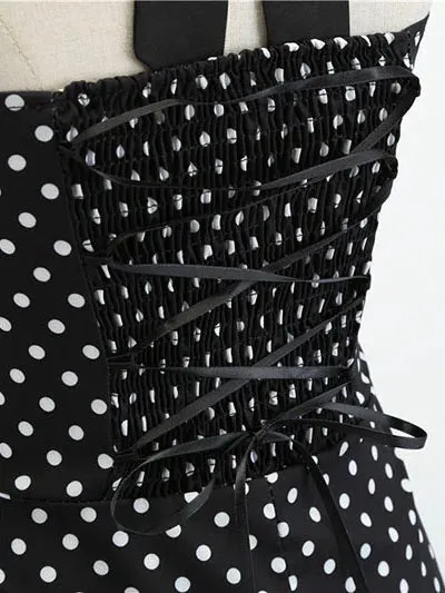 Trendy Polka Dot Retro Halter Party Dress