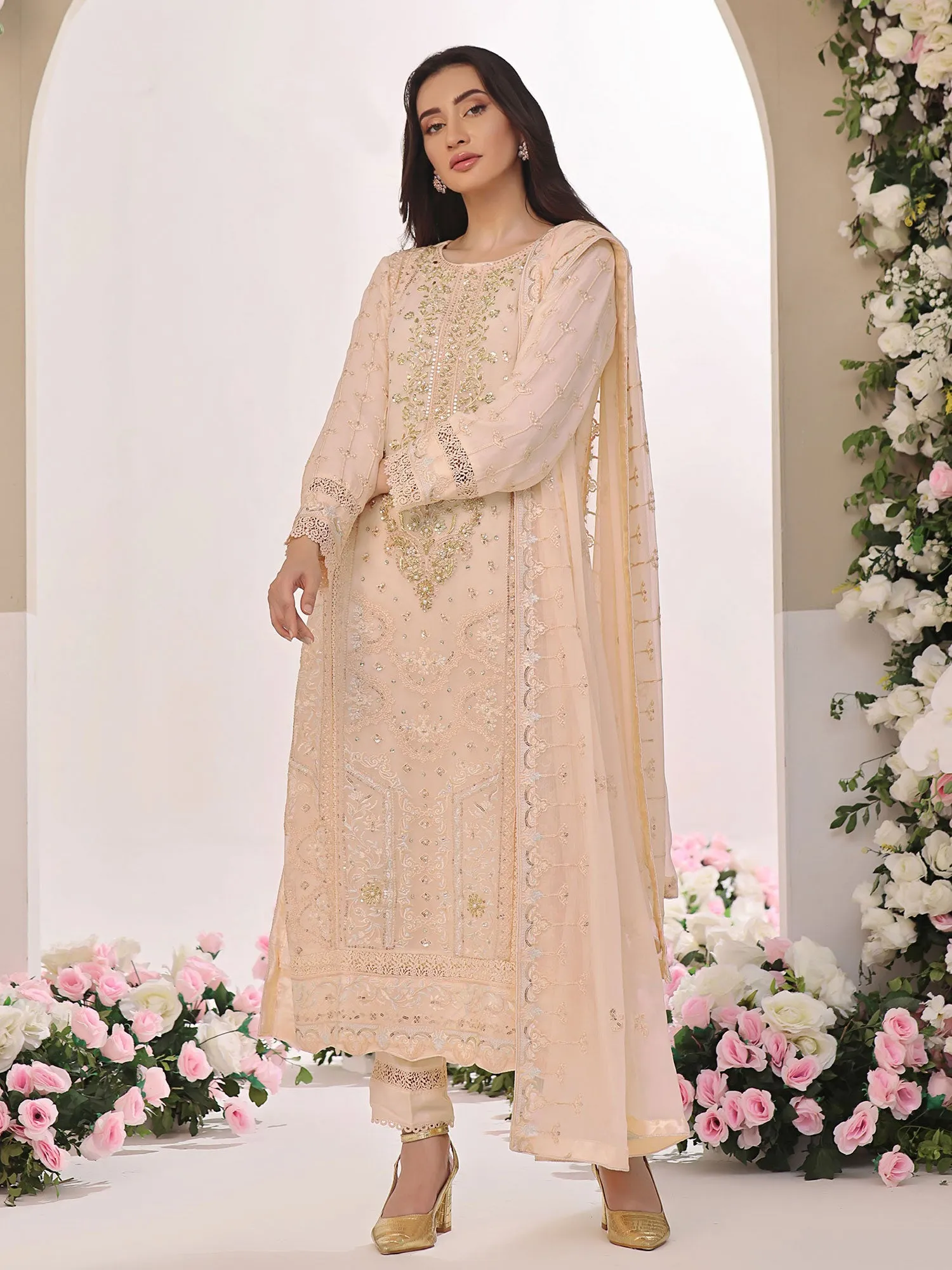 Wardah Uzair "Allure" Luxury Pret Embroidered Chiffon Suit - Serene