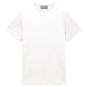 White Slub Cotton Crewneck T-Shirt