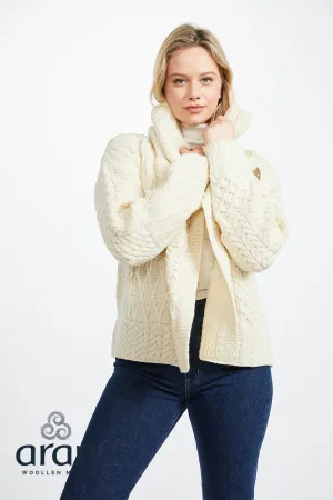 Women's Merino Wool One Button Cardigan by Aran Mills