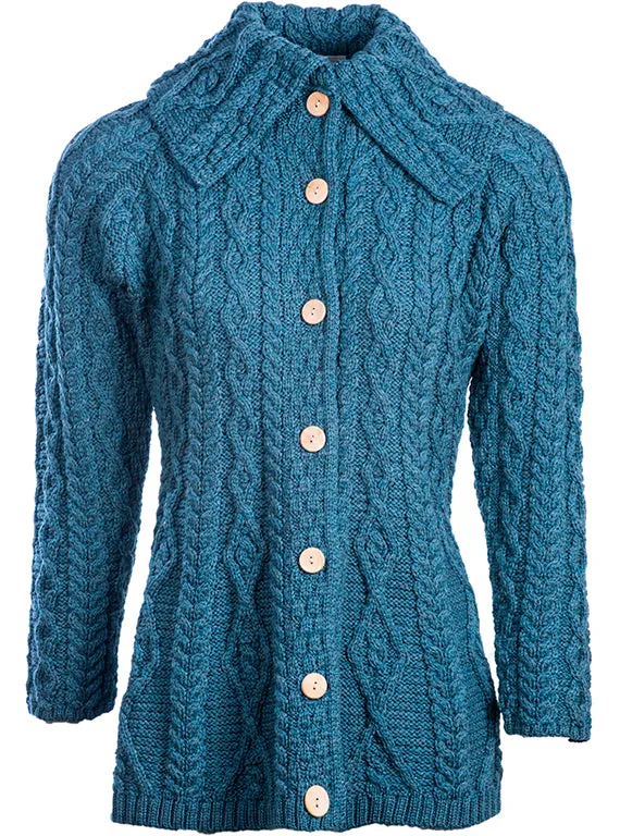 Women's Supersoft Merino Wool 7 Button Cardigan by Aran Mills - 2 Colours