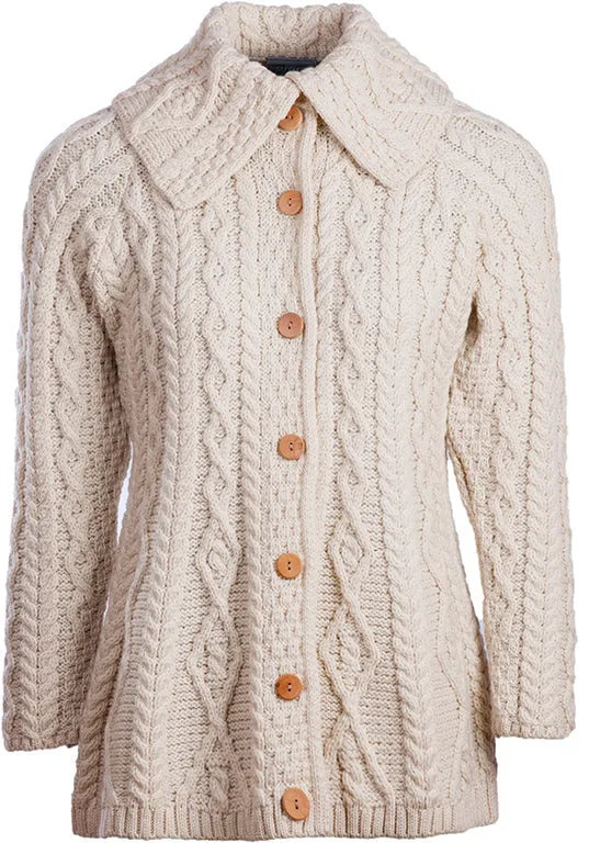 Women's Supersoft Merino Wool 7 Button Cardigan by Aran Mills - 2 Colours