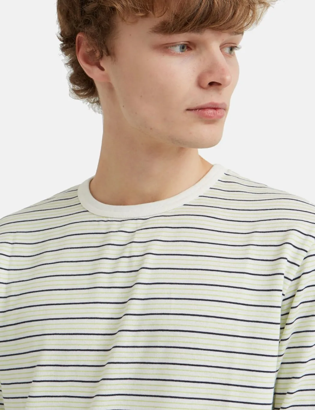 Wood Wood Viggo Long Sleeve T-Shirt (Striped) - Off White