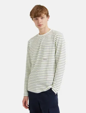 Wood Wood Viggo Long Sleeve T-Shirt (Striped) - Off White